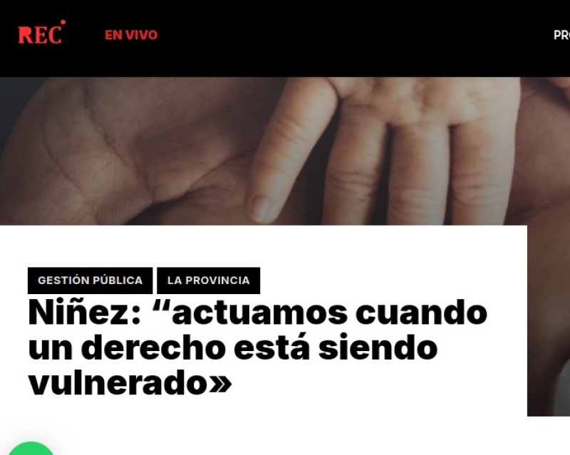 Niñez: “actuamos cuando un derecho está siendo vulnerado»